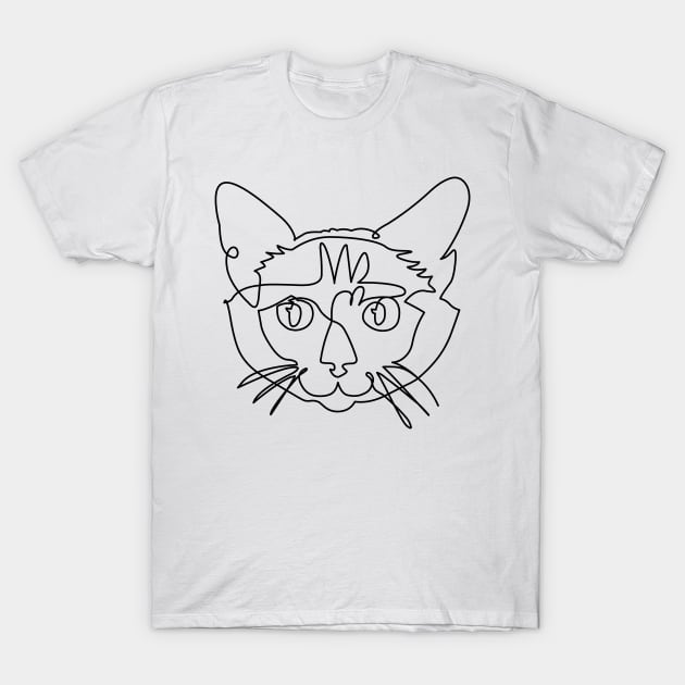 One line Siamese Cat T-Shirt by huebucket